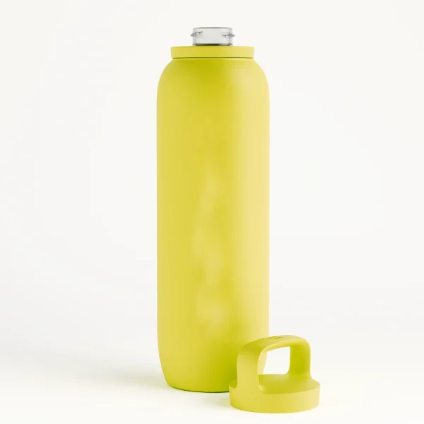 Neon Yellow Stainless Steel Thermo Water Bottle1L - Image 2